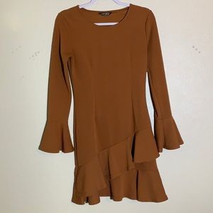Shein Terra Cotta Color Fit & Flair Dress